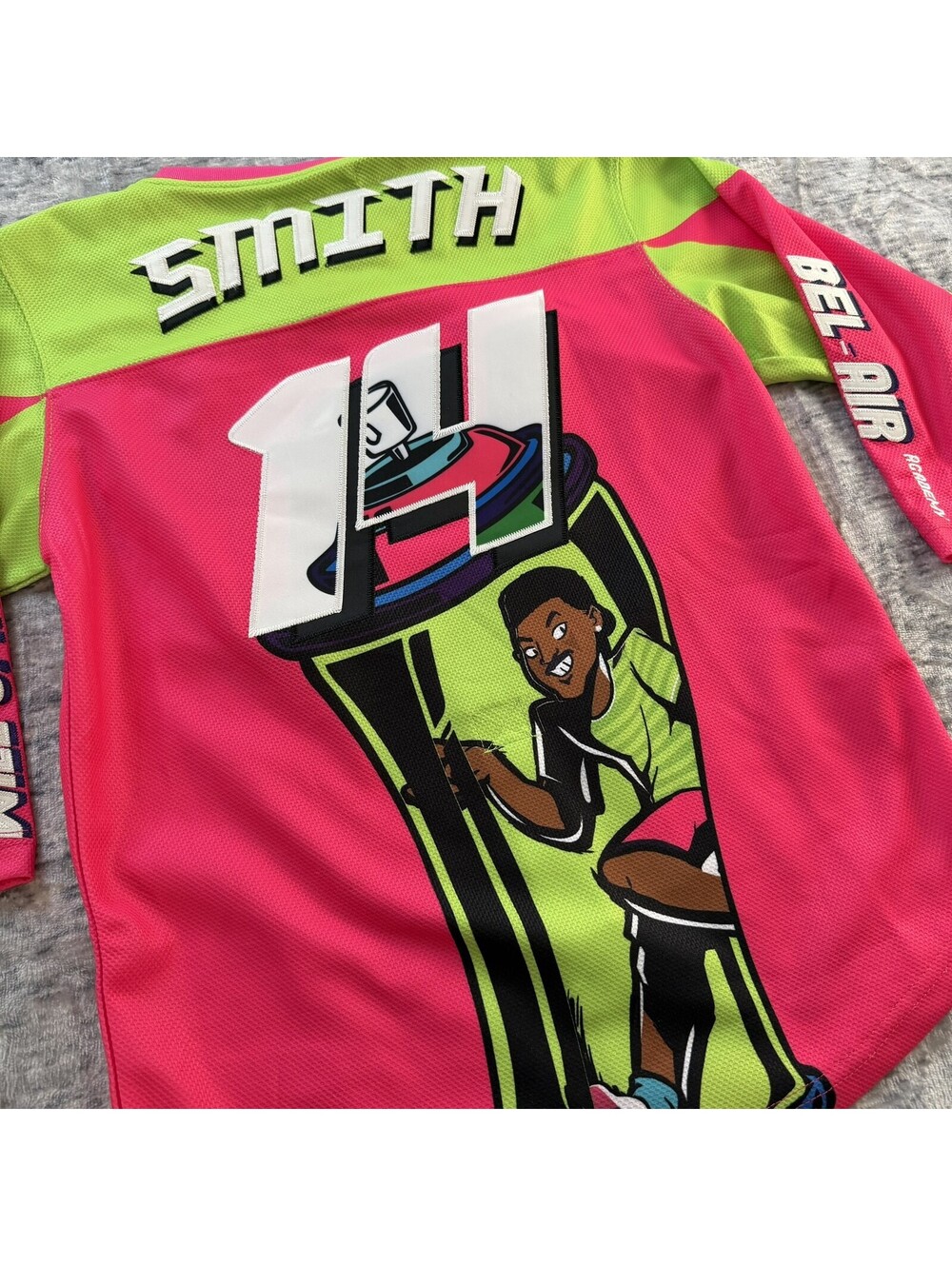 Headgear Classics Fresh Prince of Bel-Air Youth Hockey Jersey Pink Green Size M